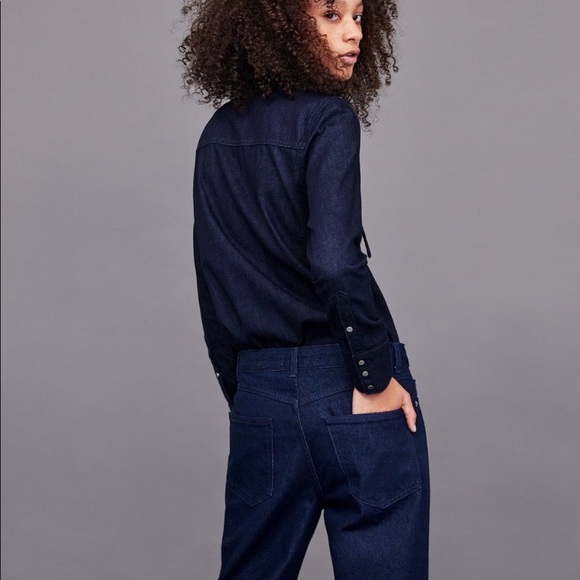 ZARA Heritage Straight Sunset Blue Denim Jeans 2 - Picture 4 of 14